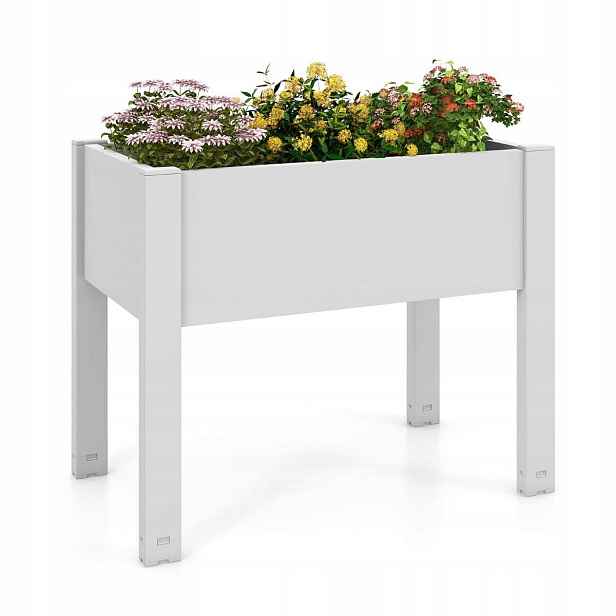 Zahradní Květináč Květináč plast bílý Costway 76 cm x 45 x 61 cm