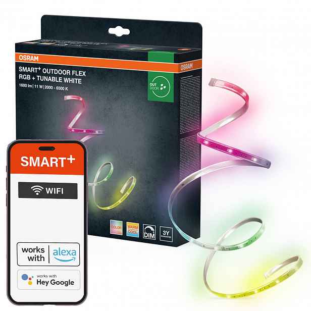 Led pásek Venkovní pásek 5 m 11W Cct Rgb IP65 Zigbee Smart+ Flex Strips