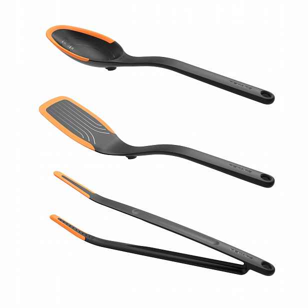 Fiskars Ff Sada lžíce špachtle kleště na pánve Silikonová hrana