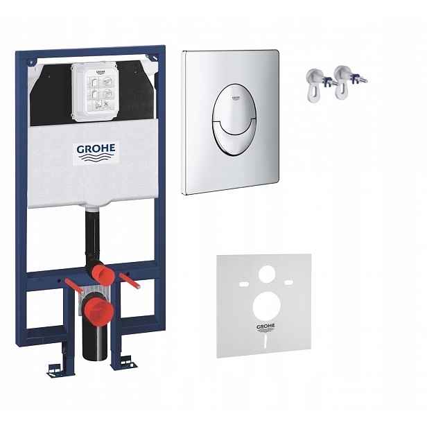 Kompletní podomítkový Wc set 5v1 – rošt Grohe Slim tlačítko chrom lesk