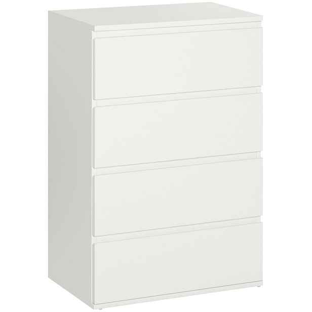 Modenvie KOMODA se 4 zásuvkami, 55/33/80 cm, MDF bílá, s tichým dovíráním