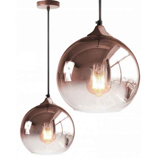 Stropní Svítidlo Skleněná Zrcadlová Koule Rose Gold