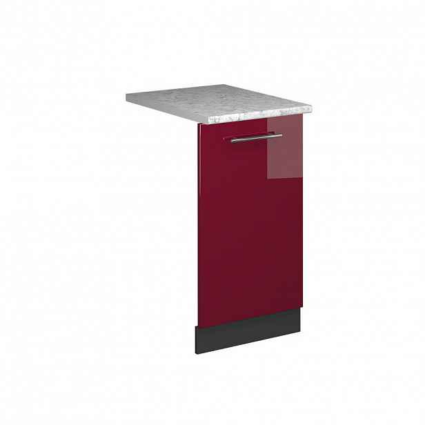 Vicco ČELNÍ PANEL MYČKY Fame-Line Bordó červená vysoký lesk 45 cm s pracovní deskou