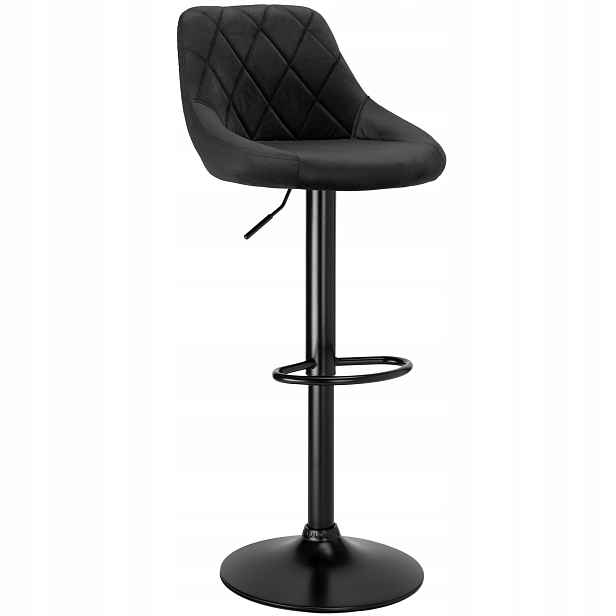 Barová Barová Židle Cydro Black, černý samet