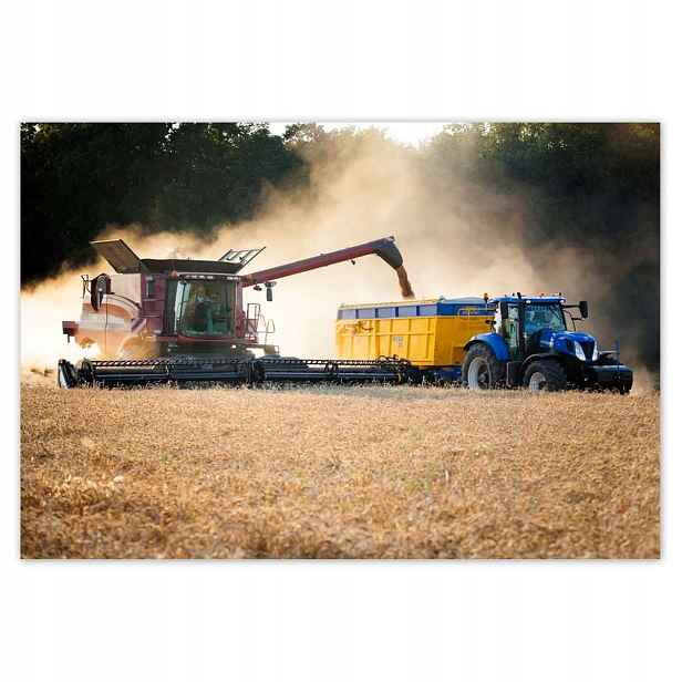 Fototapety 152x104 Žniwa Kombajn Traktor