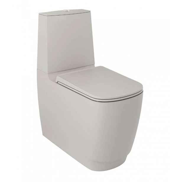 Kludi Resa S - WC kombi mísa, vario odpad, Rimless, Spiralflush, matná písečně šedá 27WCB01O2