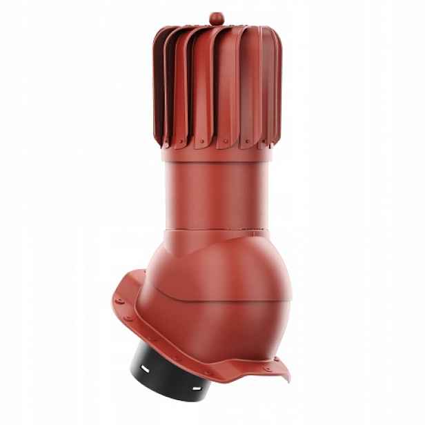 Rotační krb Rotoline pro plechovou střešní krytinu R fi 150 mm podlouhlý, červený