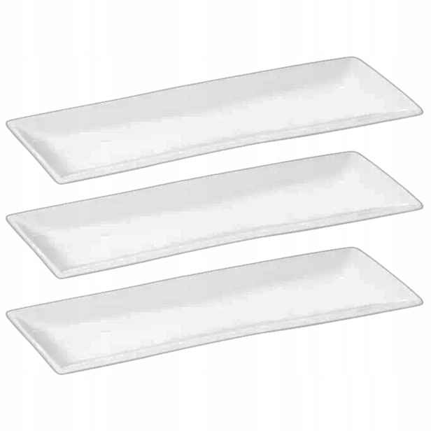 Talíř hranatý na sushi 36x14 cm Wilmax Porcelana sada 3 ks