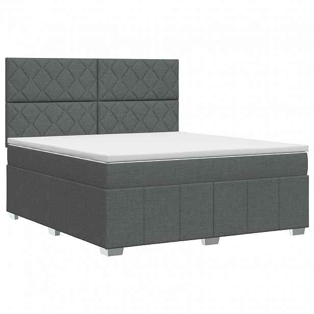 vidaXL Postel boxspring s matrací Tmavě šedá 140 x 190 cm Textil
