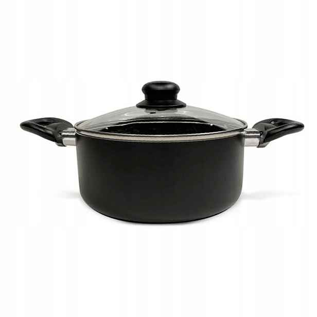 Kastrol s poklicí Kitchisimo Nero ø24cm 4l nepřilnavý povrch