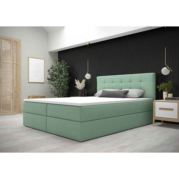 Moderní postel 160x200 s úložným prostorem STIG 5 - zelená