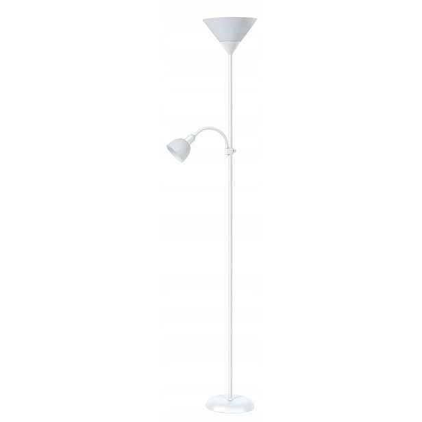 Stojací podlahová lampa s lampou na čtení bílá 178 cm 2 body Rabalux