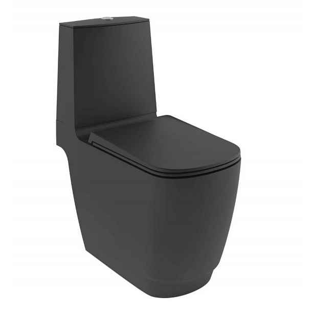 Kludi Resa S - WC kombi mísa, spodní odpad, Rimless, Spiralflush, matná černá 27WCB0239