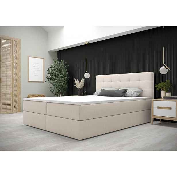 Moderní postel 180x200 s úložným prostorem STIG 5 - béžová