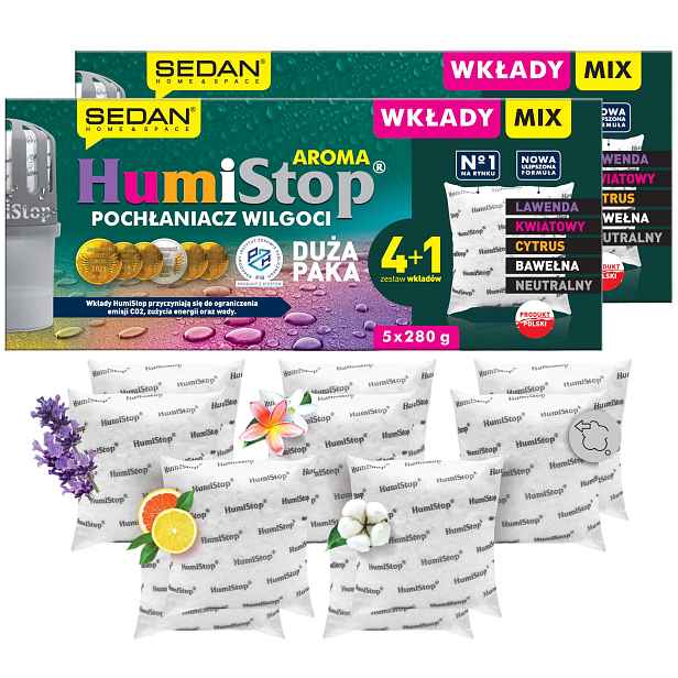 Originální náplně do pohlcovače vlhkosti Humistop 280 g 10 ks MIX Aroma