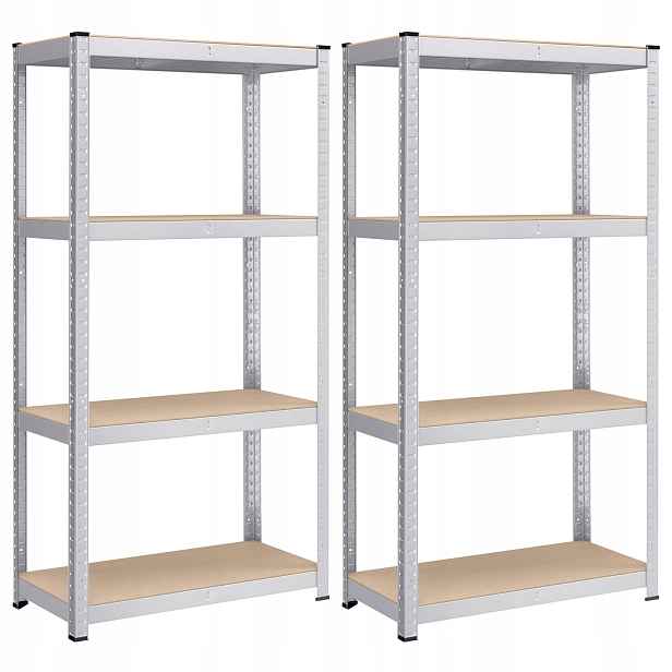 SONGMICS Sada regálů Regmet 2 ks 160 cm hnědá/stříbrná