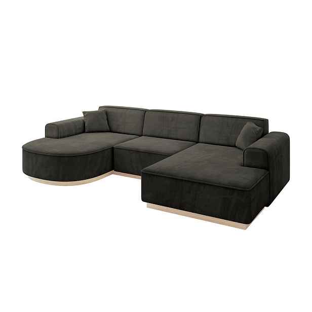 ALTDECOR SEDACÍ SOUPRAVA ve tvaru U ARRIO-U1 303x171x83 Černá Velur