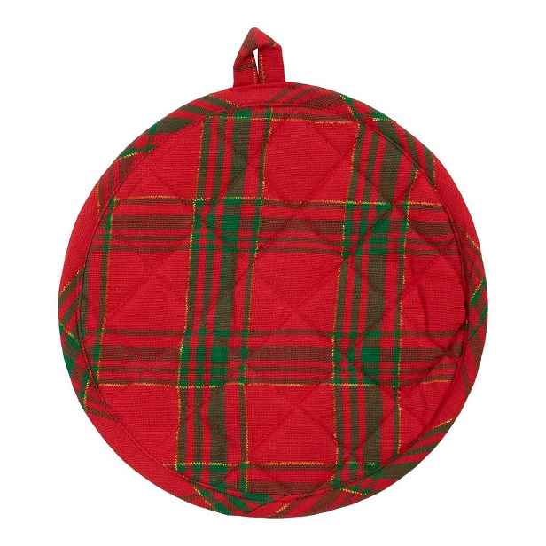 Červeno-zelená kulatá chňapka podložka Wonder Christmas – Ø 20*1 cm Mars & More