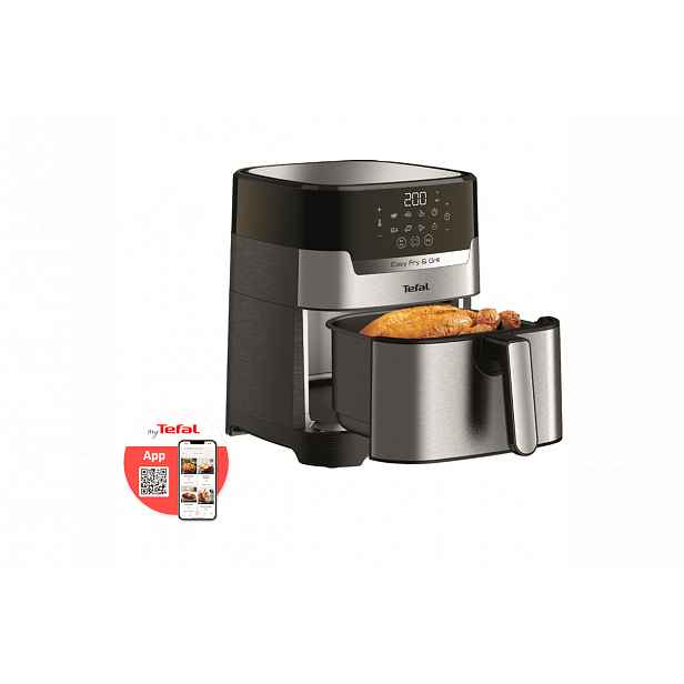Horkovzdušná fritéza Tefal Easy Fry & Grill 2v1 Digital EY505D15 Nerezová/Černá