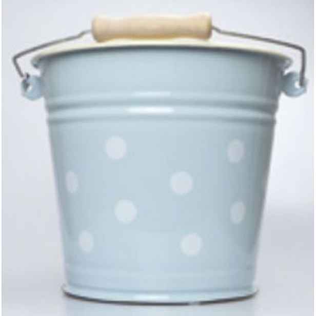 Modrý smaltovaný kyblík s puntíky Blue dot - Ø24*23cm - 6L Münder Email