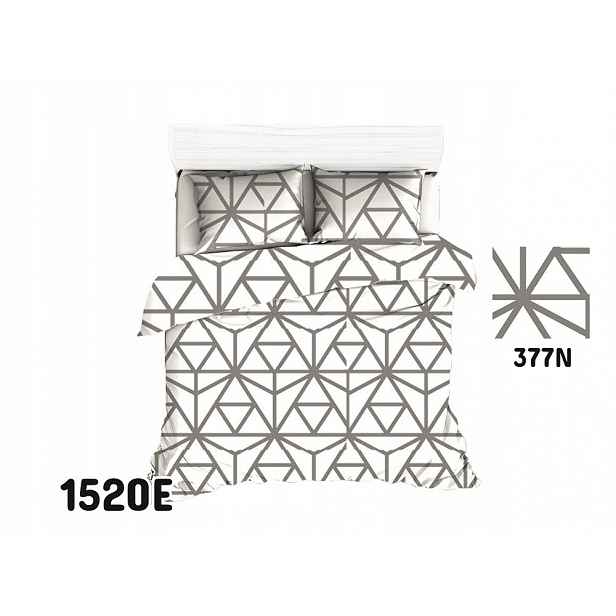 Povlečení 200x220 bílá šedá geometrická barva