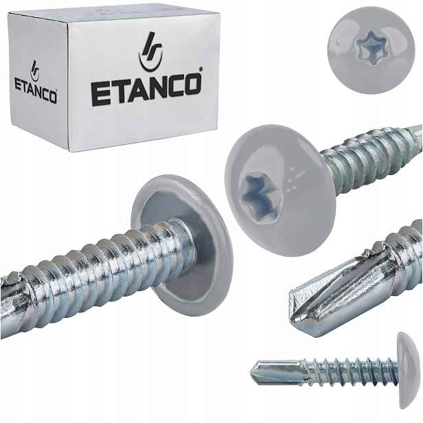 Šrouby do kovu Torx 5mm 5,5x25 mm Ral 9006 500 ks Etanco GT5 Ph