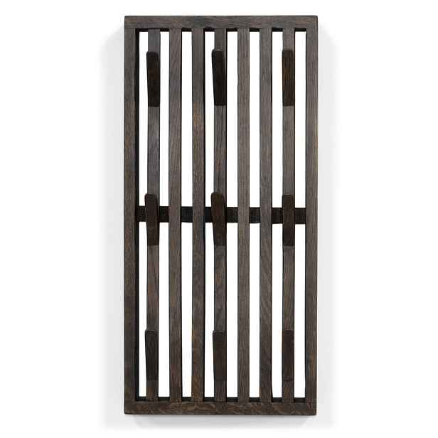 Tmavě hnědý nástěnný věšák z dubového dřeva 24 cm Parco – Spinder Design