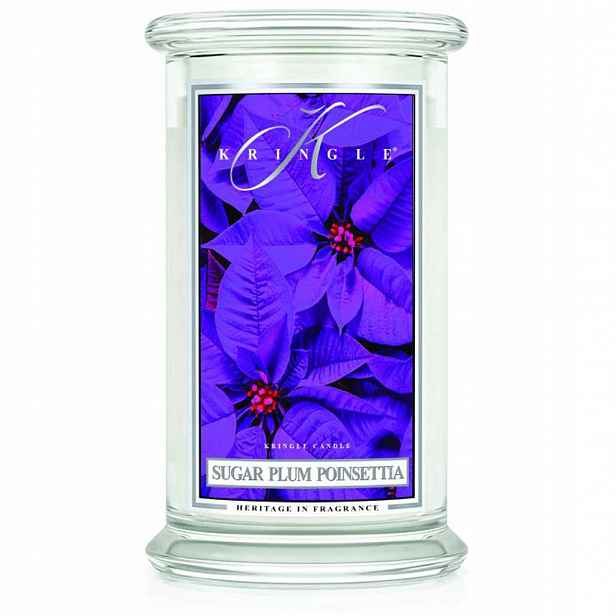 Velká vonná svíčka Kringle Candle Sugar Plum Poinsettia 623 g