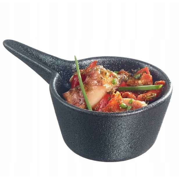 Fingerfood porcelánový pohár kulatý s rukojetí 93x56 mm černý