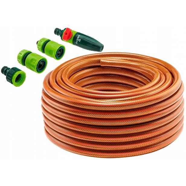 Neo Tools Set Zahradní hadice 1/2 30 m 4-vrstvová spojky jednoduchý zavlažovač