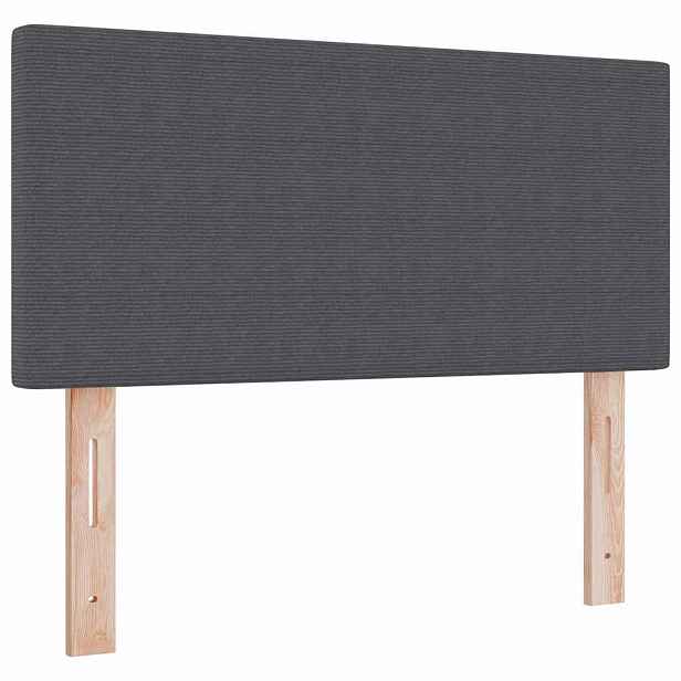 vidaXL Čelo postele Tmavě šedá 90 cm Žebrovaná látka