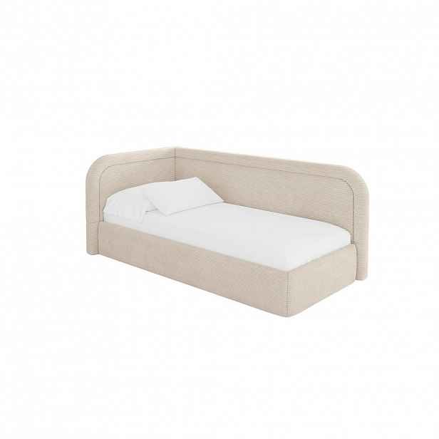 ALTDECOR JEDNOLŮŽKOVÁ POSTEL pro mládež s úložným prostorem, vpravo - JOVY 80x200 béžová