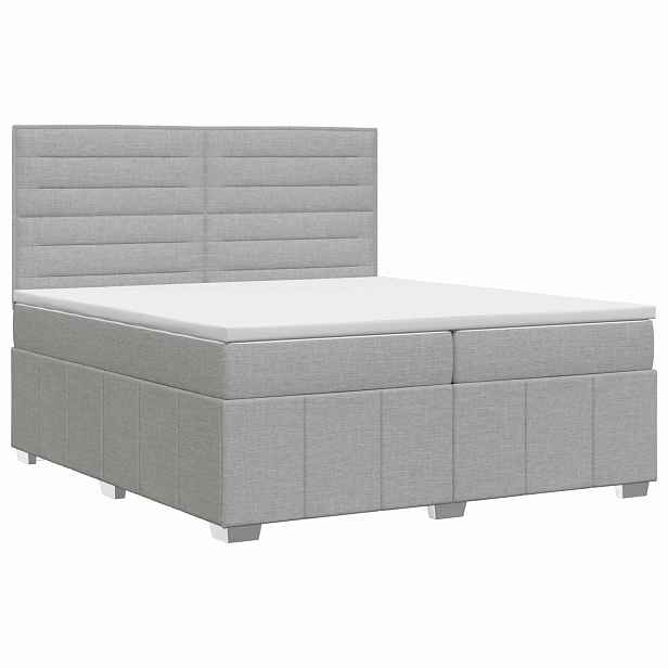 vidaXL Postel boxspring s matrací Světle šedá 140 x 200 cm Textil