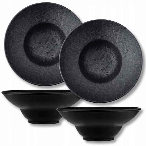 Talíř hluboký kulatý Wilmax 22,5 cm 1100 ml Porcelán s Imitací Kamene