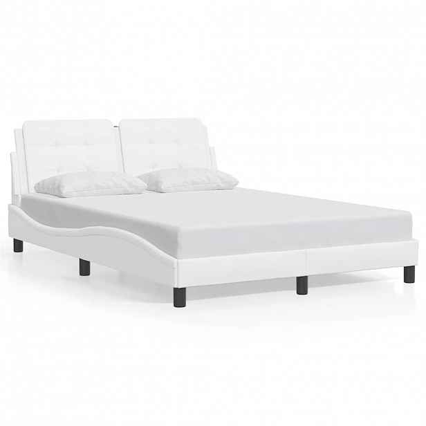 vidaXL Rám postele bez matrace Zadar bílý 120x200 cm umělá kůže