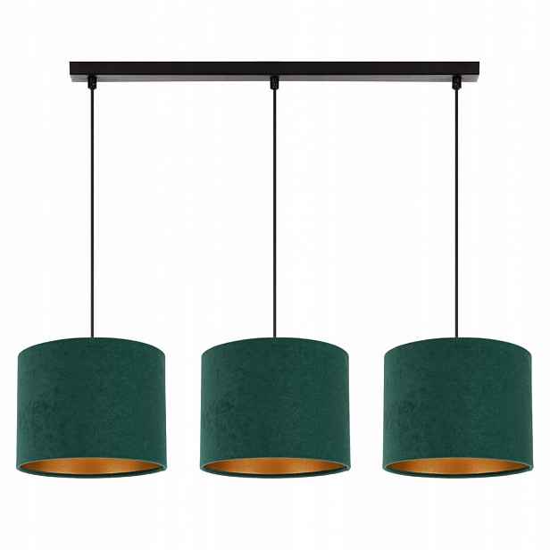 Závěsná Stropní Lampa Lustr Semiš Zlatý Střed Stínidla Velur Led Lampa