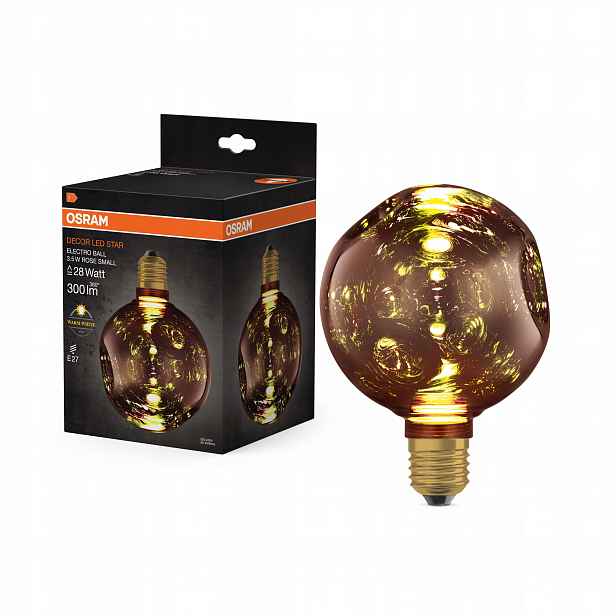 Led žárovka E27 Kula 3.5W 300lm 2700K Dekorativní Růžová Electro Glass S