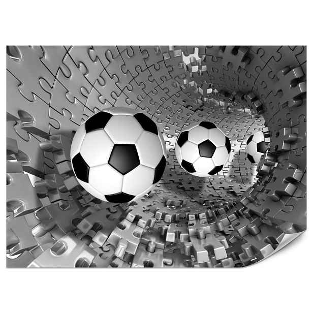 Muralo FOTOTAPETA do Obývacího Pokoje Fotbal Puzzle Sport Abstrakce 450x315