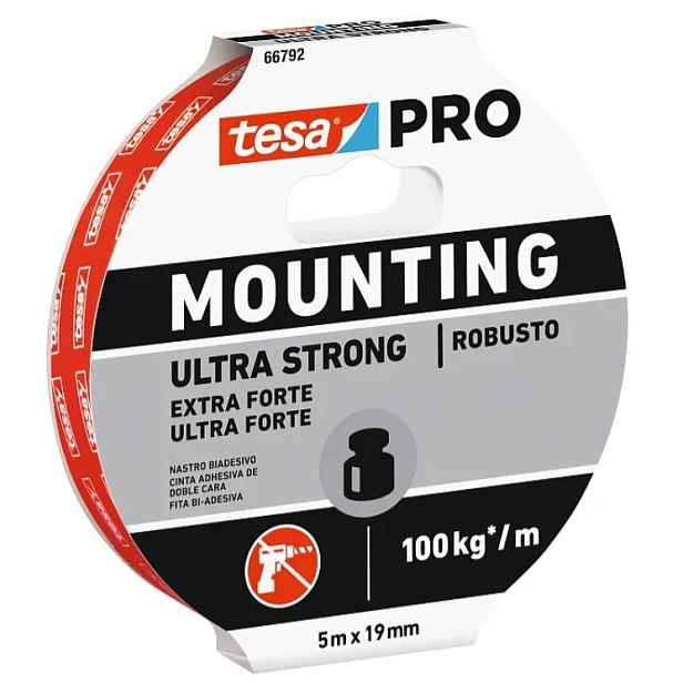 Páska oboustranná Tesa PRO Mounting Ultra Strong 19 mm/1,5 m