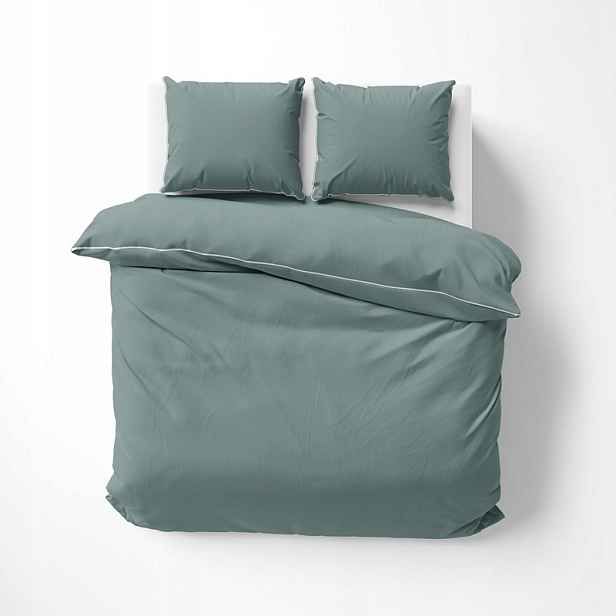 Povlečení makosatina pure s bizou jednobarevné 200x220 mátová