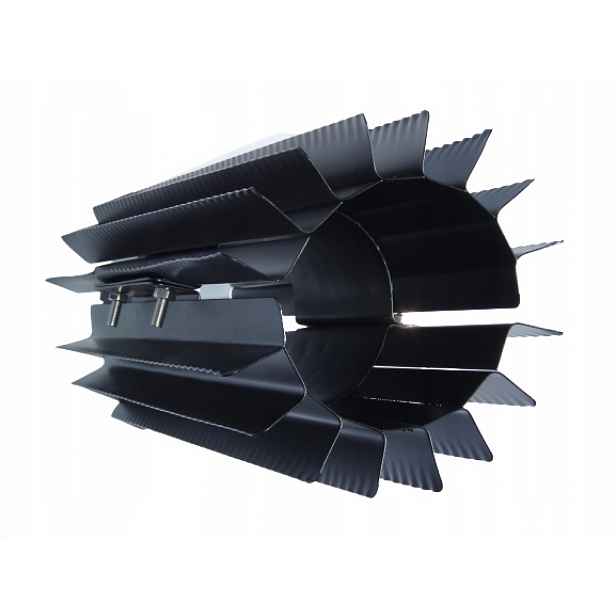 Radiátor výměník tepla ⌀ 150 mm/výška 500 mm, černý, nasazovací, kroucený