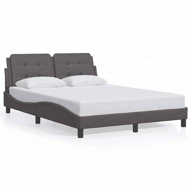 vidaXL Rám postele bez matrace Zadar šedý 120x200 cm umělá kůže