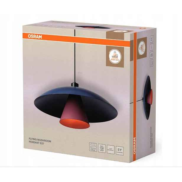 Závěsné svítidlo Osram Decor Flying Mushroom E27 modrá/růžová 500 mm