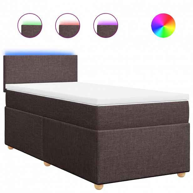 vidaXL Box spring postel s matrací tmavě hnědá 80x200 cm textil