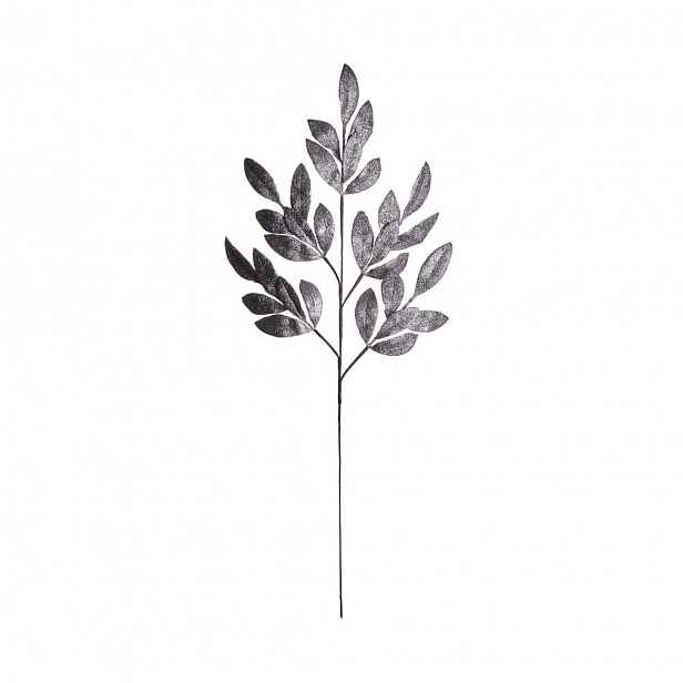 Butlers FLORISTA Větvička třpytivá stříbrné listy 80 cm