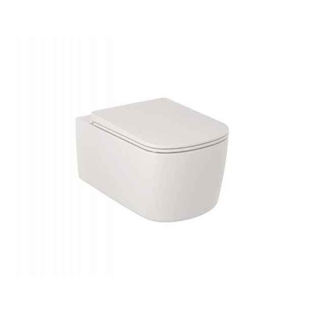 Kludi Resa S - Závěsné WC se sedátkem SoftClose, Rimless, Spiralflush, matná bílá 27WCSET53