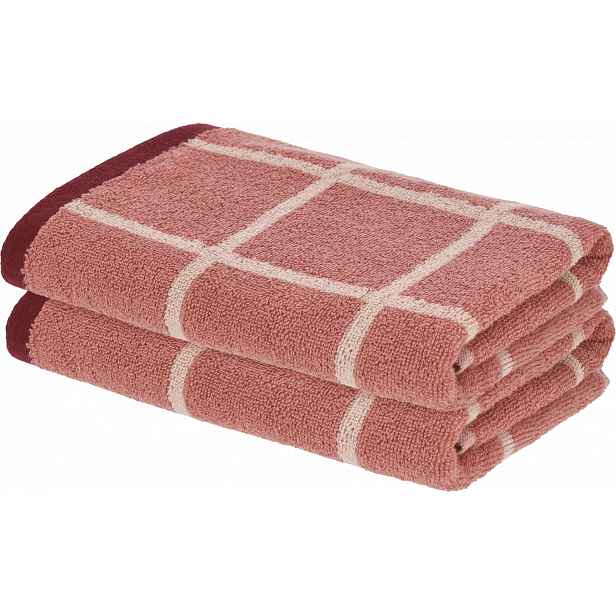 Livarno® Froté ručník, 50 x 100 cm, 550 g/m², 2 kusy (světle růžová)