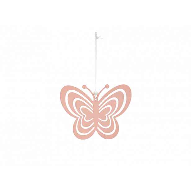 Závěsný kovový motýl PASTEL BUTTERFLY - více barev Barva: Růžová
