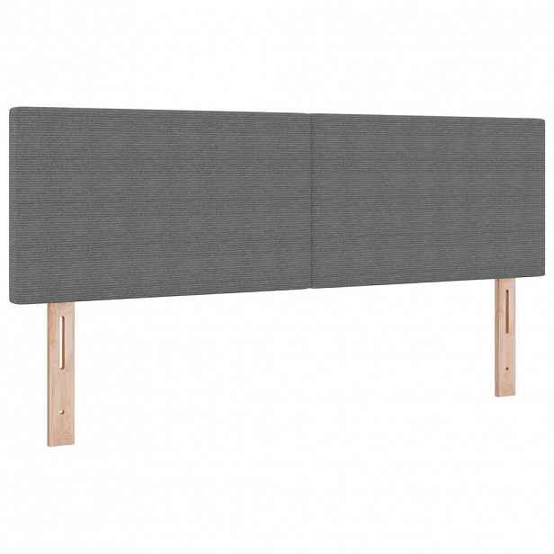 vidaXL Čelo postele Světle šedá 144 cm Žebrovaná látka