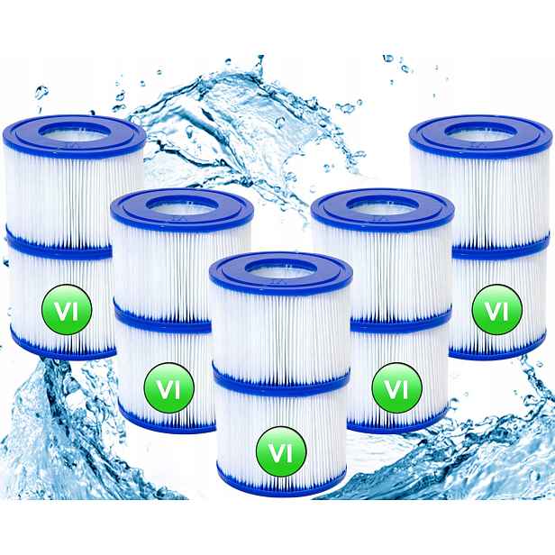 10 x Filtr Pro Lay-z-spa Čerpadlo Jacuzzi 60311 Bestway Filtrační Vložka Typ VI